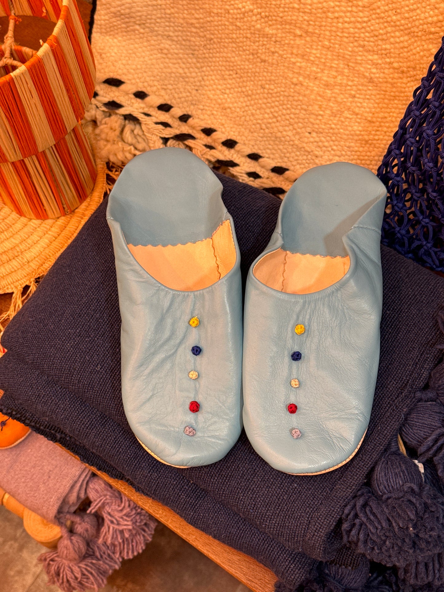 Babouches marocaines, cuir d'agneau