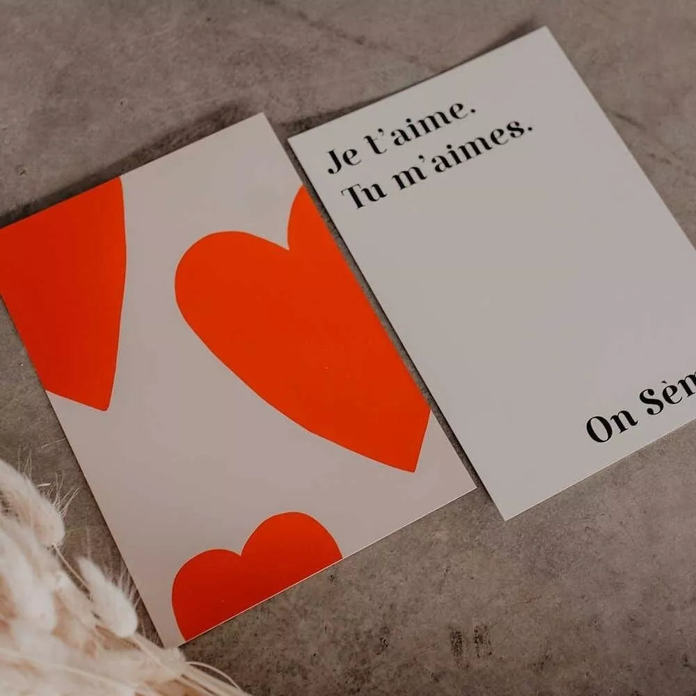 Mini affiche A5 Big Love Rouge/Nude