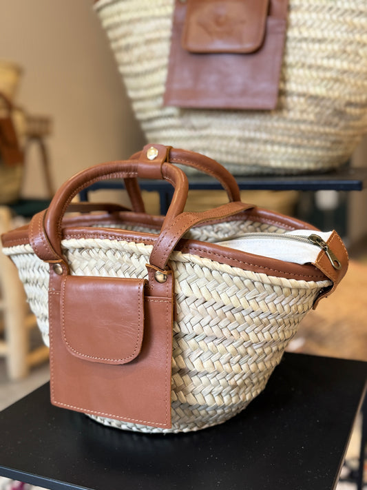 Panier Jemaa - naturel et cuir