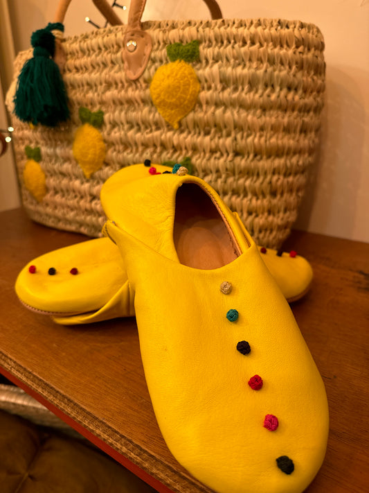 Babouches marocaines, cuir d'agneau