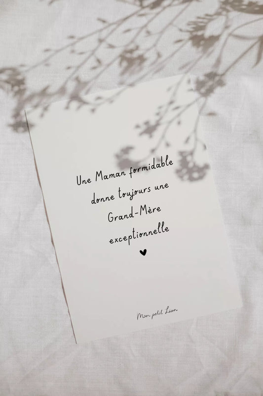 Carte A6 citation Une maman formidable