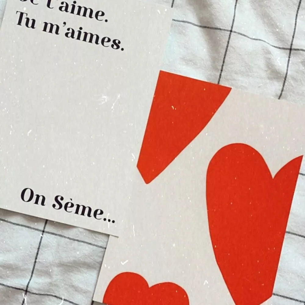 Mini affiche A5 Big Love Rouge/Nude