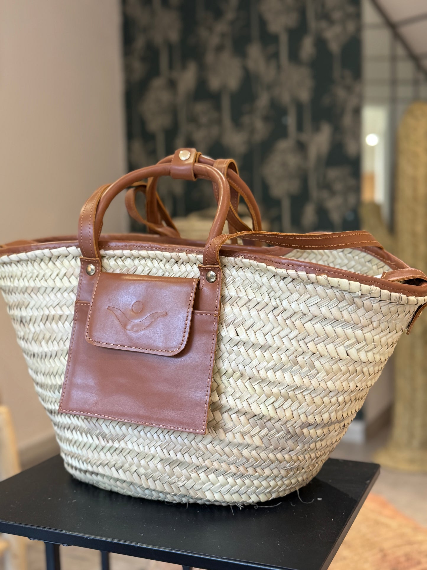 Panier Jemaa - naturel et cuir