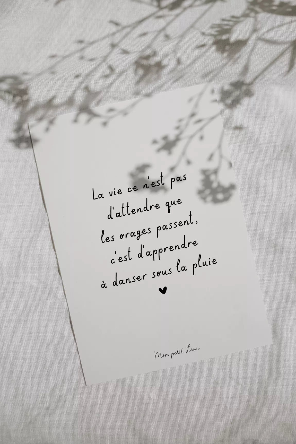 Carte A6 citation Danser sous la pluie