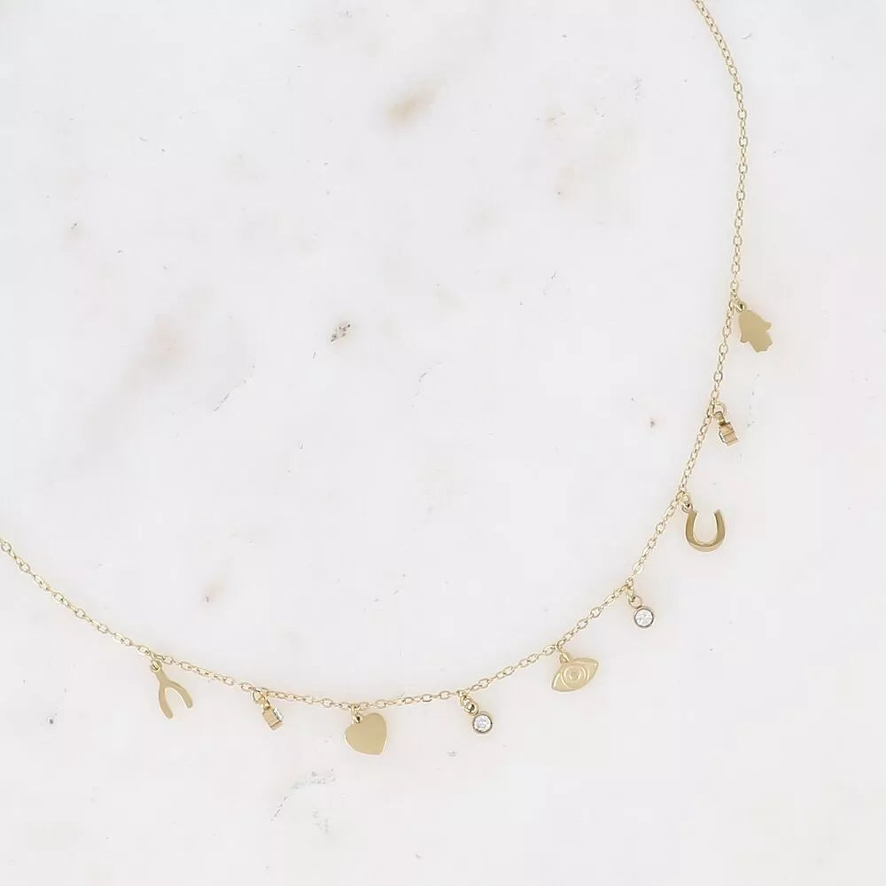 Collier Débora – charms chance et maille fine