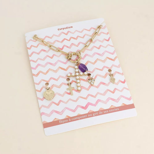 Collier Carpe Diem – croix & améthyste