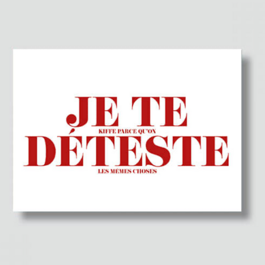 Carte - "Je te déteste"