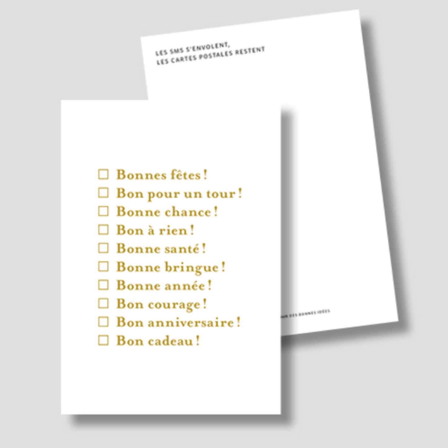 Carte à cocher - "Bonnes fêtes!"