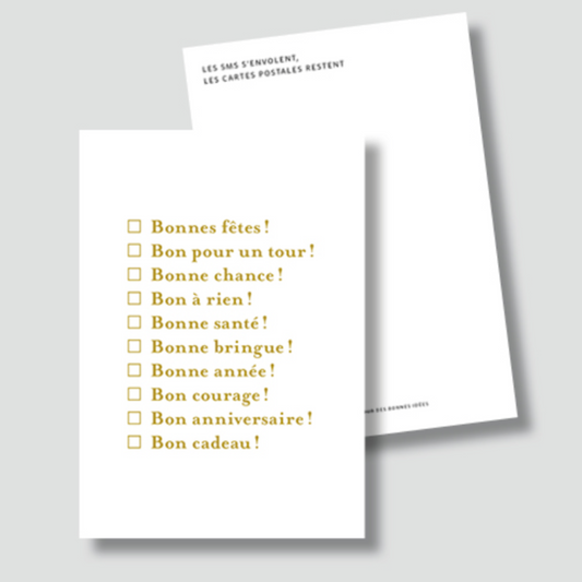 Carte à cocher - "Bonnes fêtes!"