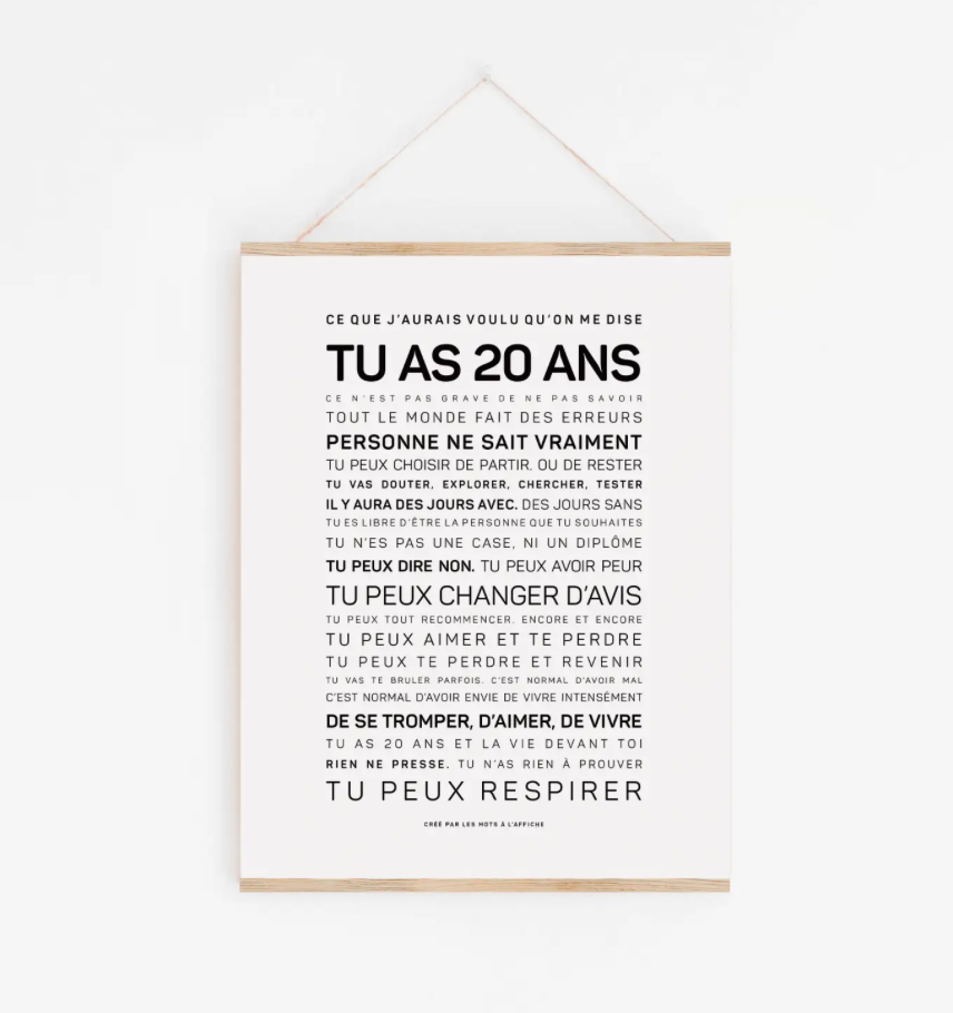 Affiche 20 ans – Ce que j’aurais aimé qu’on me dise A6