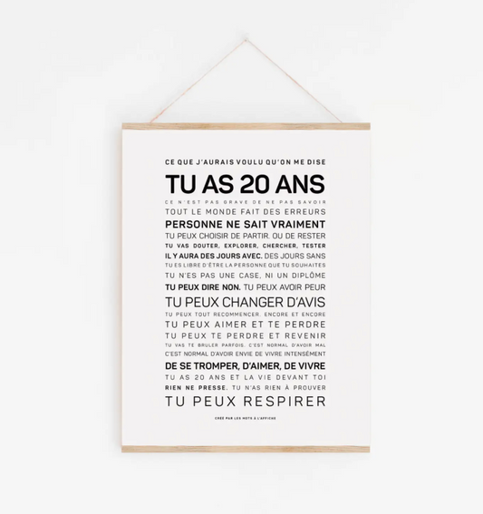 Affiche 20 ans – Ce que j’aurais aimé qu’on me dise A6