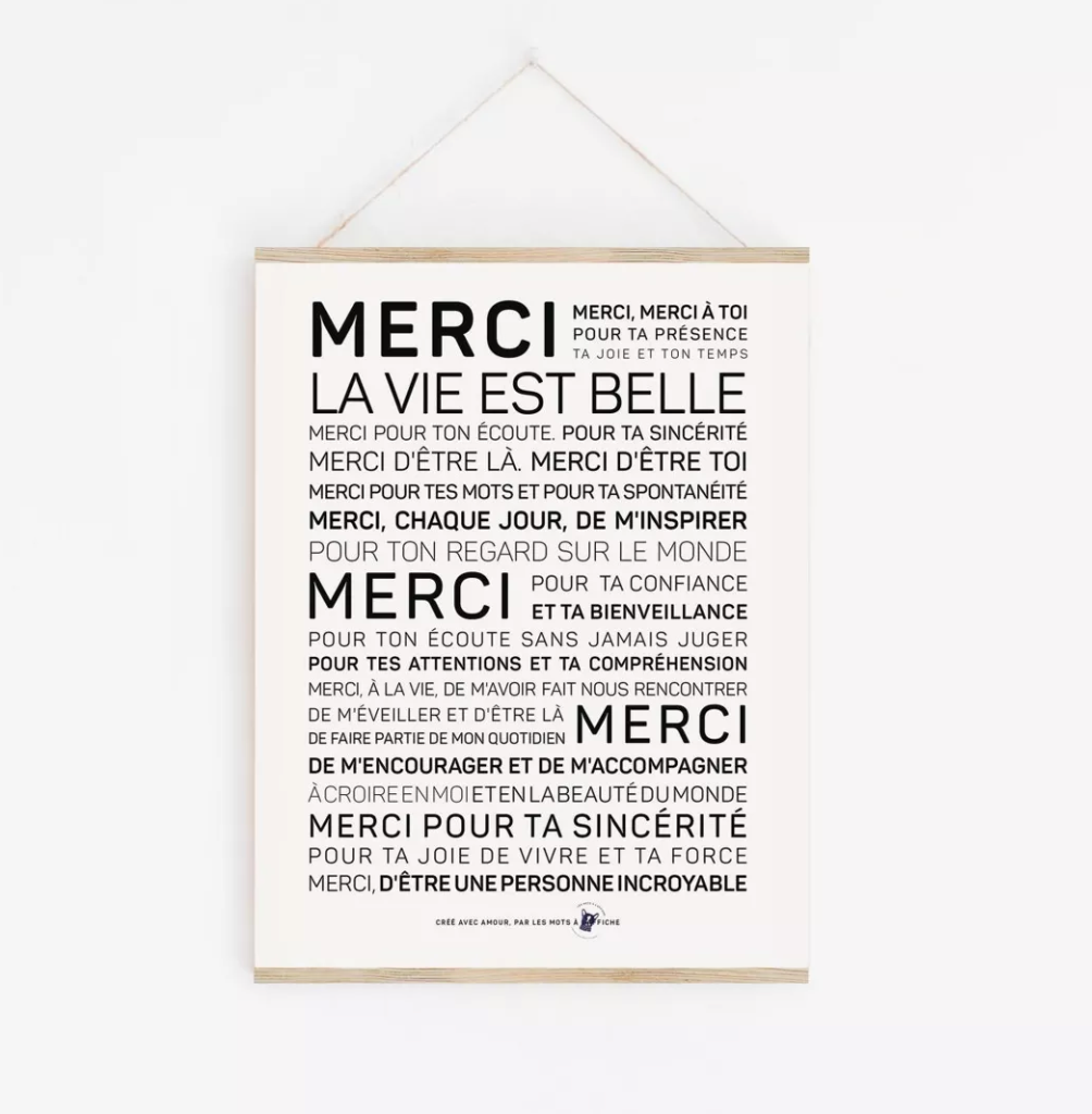 Affiche Merci (tutoiement) A6