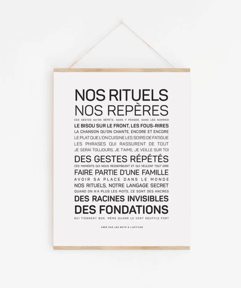 Affiche Nos rituels, nos repères A6