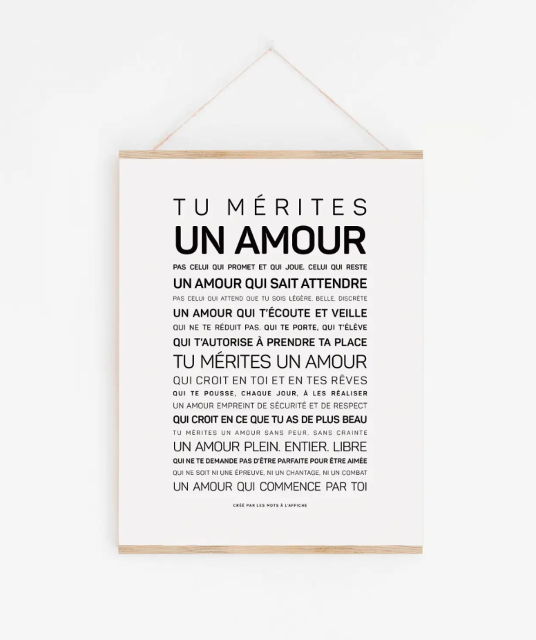 Affiche Tu mérites un amour A6