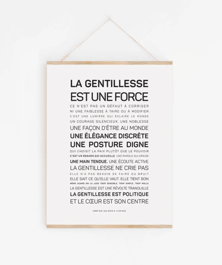 Affiche La gentillesse est une force