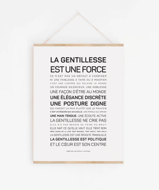 Affiche La gentillesse est une force