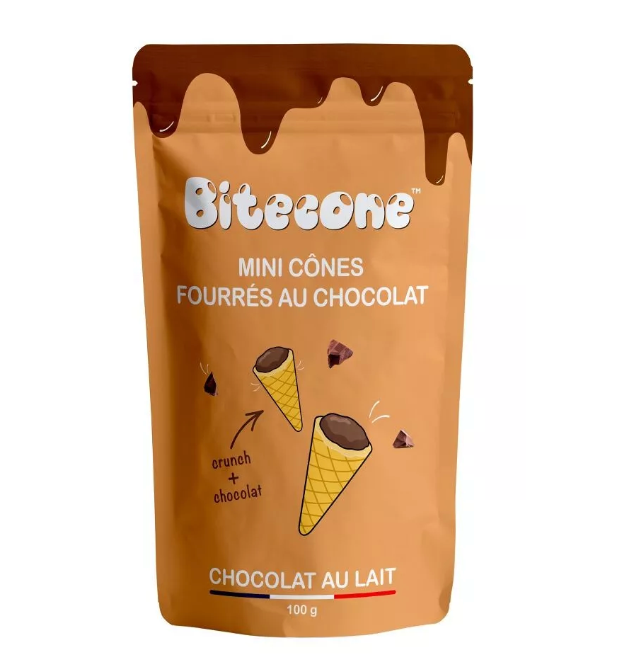 Bitecone – Mini Cônes Fourrés au Chocolat au Lait
