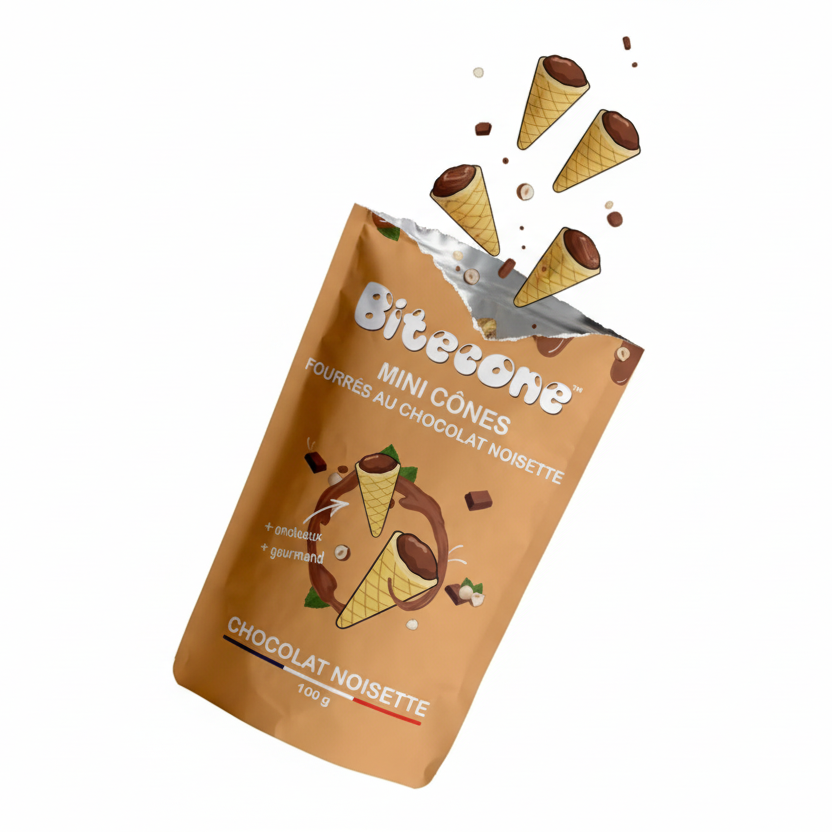 Bitecone – Mini Cônes Chocolat Noisette