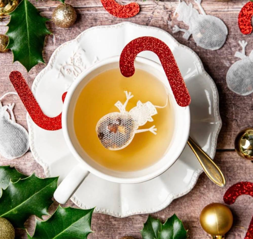 Sachets de thé personnalisés Noël « Bonhomme de Neige » x 5