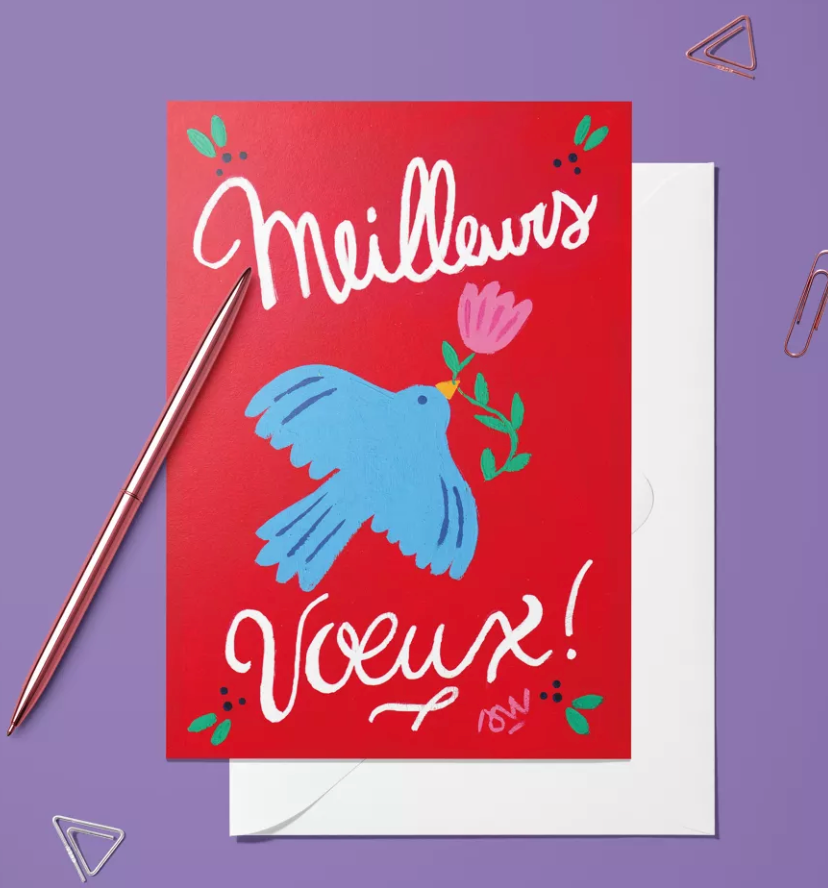 Carte simple illustrée – Meilleurs Vœux