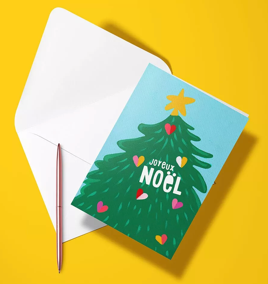 Carte - Sapin aux Cœurs