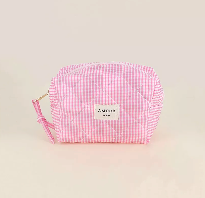 Petite trousse AMOUR - Vichy rose