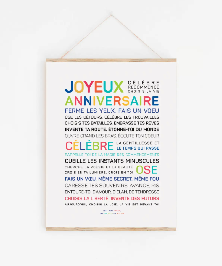 Affiche Joyeux anniversaire - couleurs