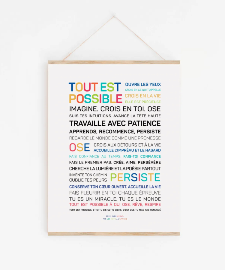 Affiche Tout est possible - couleurs