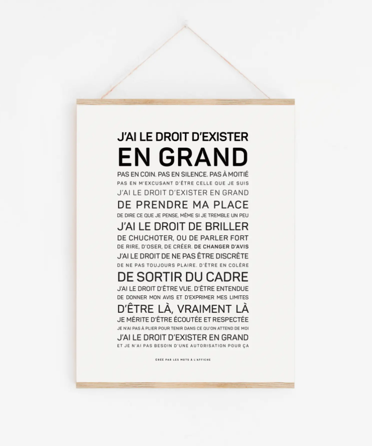 Affiche Exister en grand