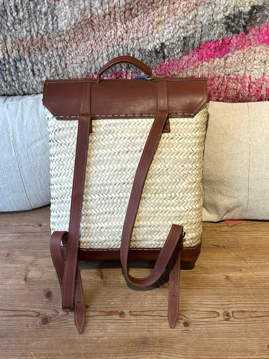 Sac à dos artisanal palmier & cuir