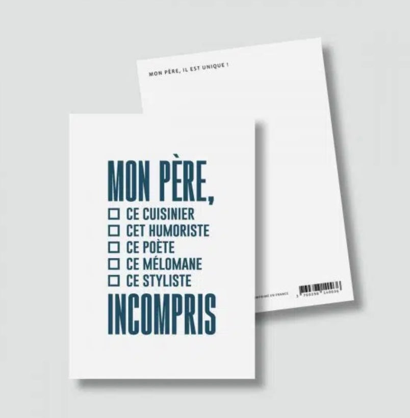 Carte à cocher - « Mon père,…incompris »