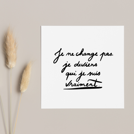 JE DEVIENS QUI JE SUIS VRAIMENT