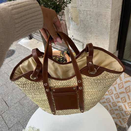 Panier Essaouira - Cuir et doum