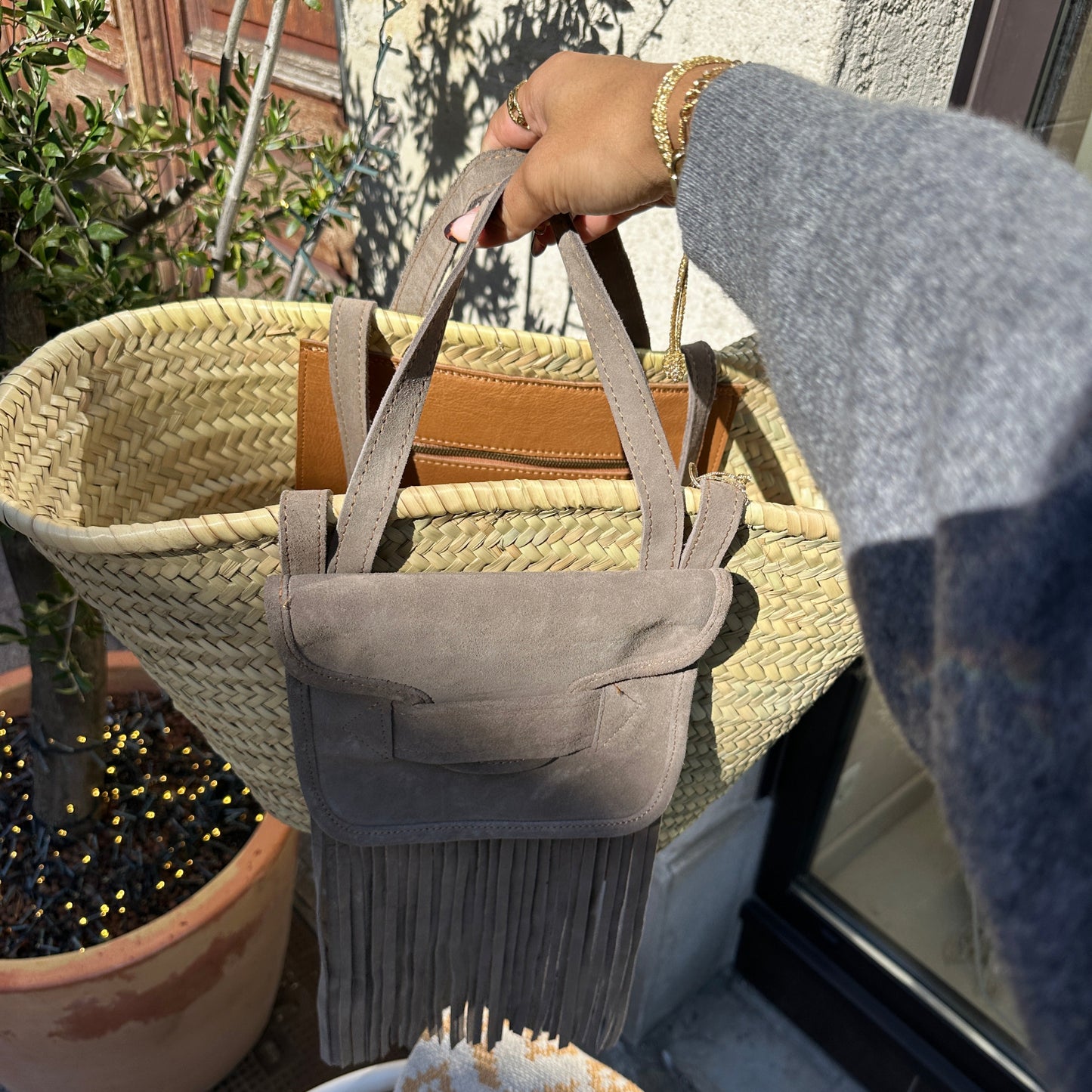 Sac Jade - Cuir et doum