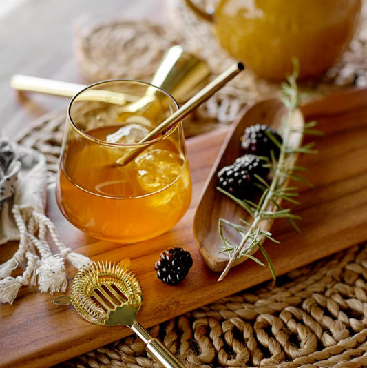 Paille et brosse de nettoyage - Or, acier inoxydable