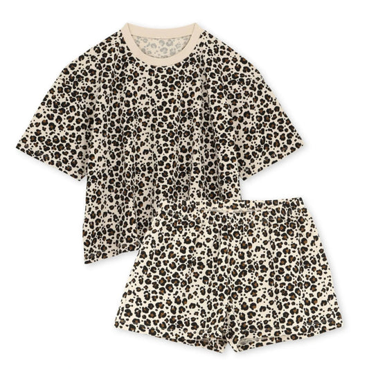 Pyjama Coton Bio – Léopard Beige