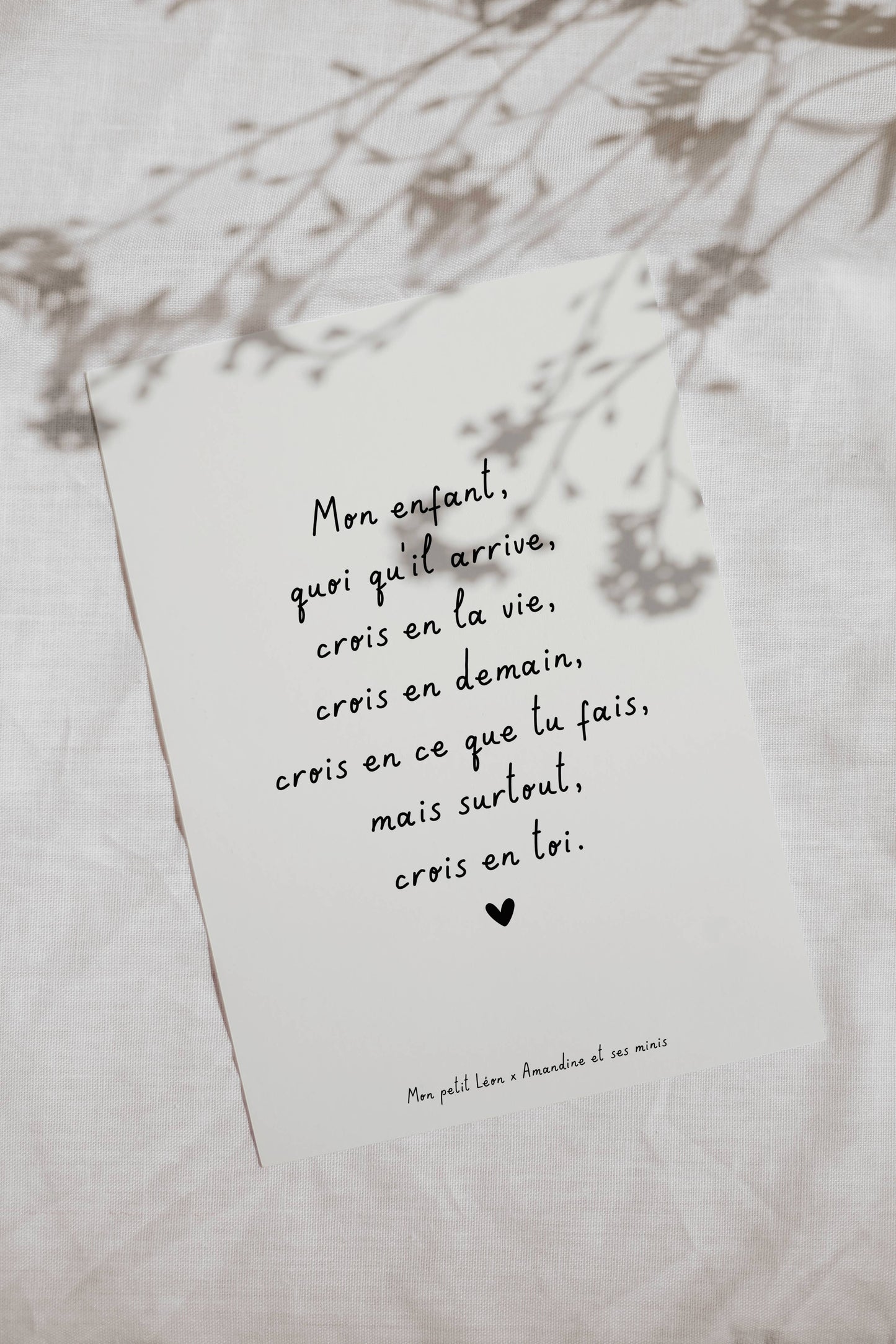 Carte A6 citation Mon enfant