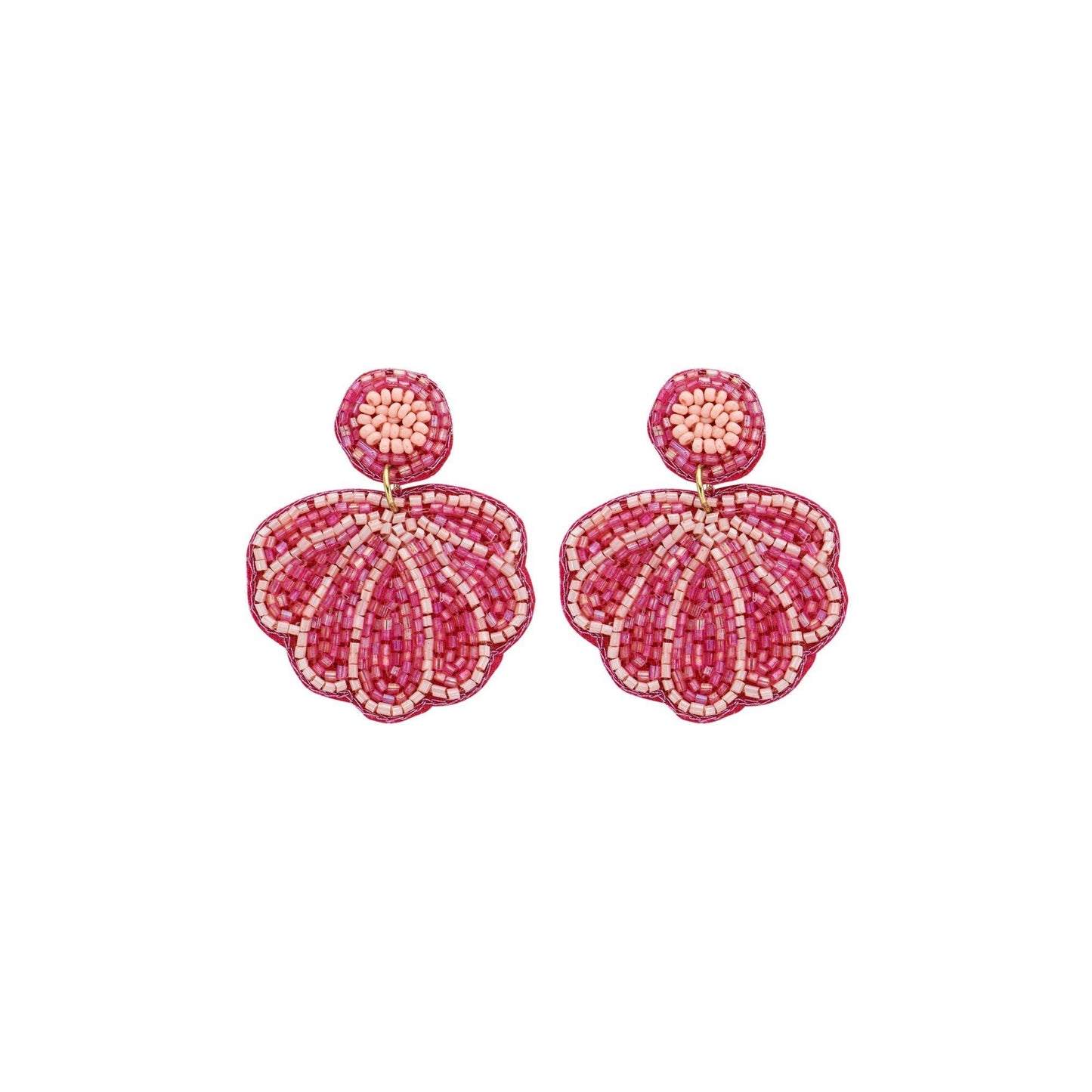 Boucles d'oreilles brodées - Coquillage