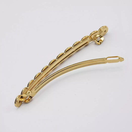 Barrette Constance champagne – Émaillée à la main – Dorure or fin 24k – Gypso