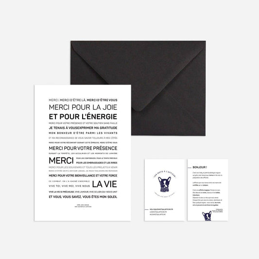 Affiche Merci la vie (carte remerciement)