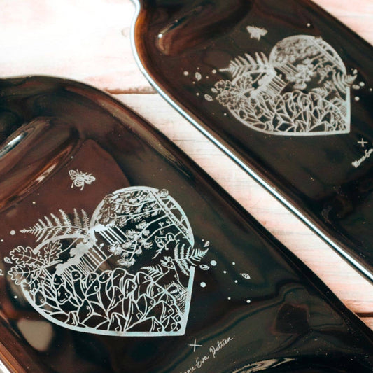 LES PLATES & illustrées Coeur- Transparente