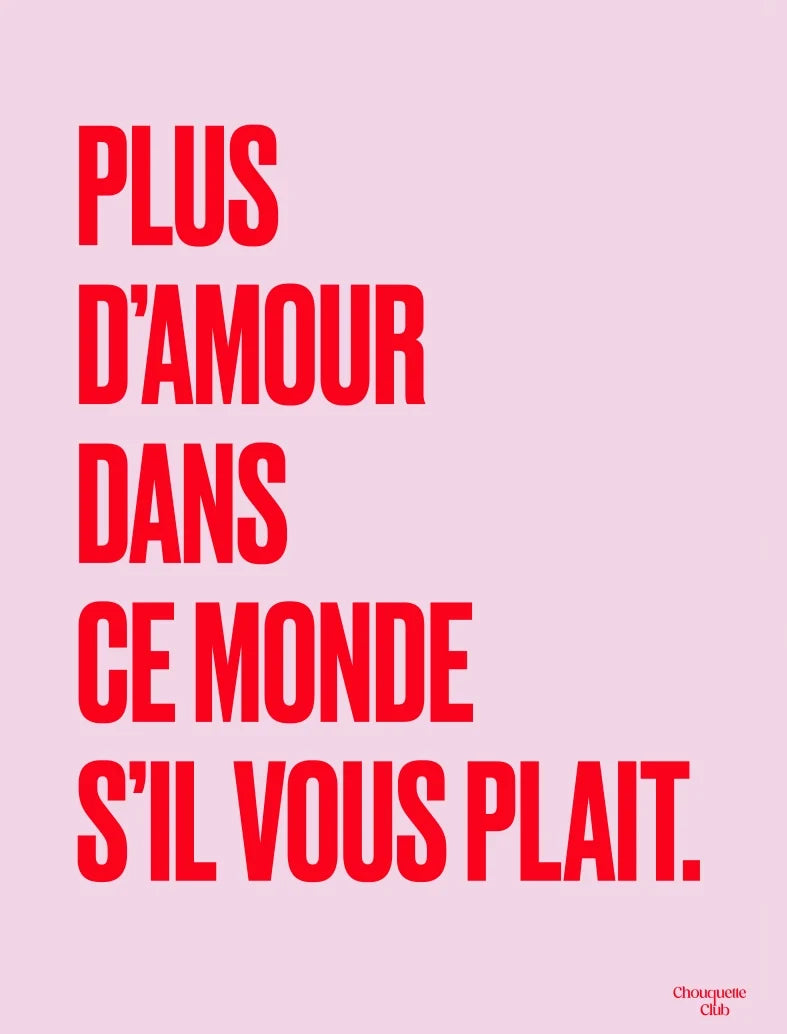 Poster Mantra n°9 Plus d’amour rose et rouge – 50 × 70 cm – vue 2