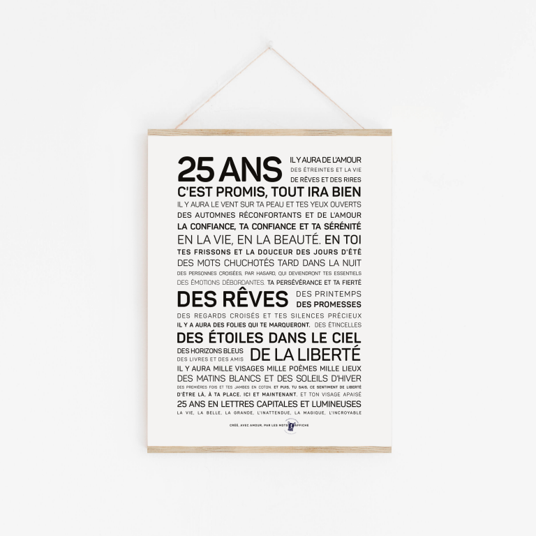Affiche 25 ans MINI A6 10.5 x 14.8 mm