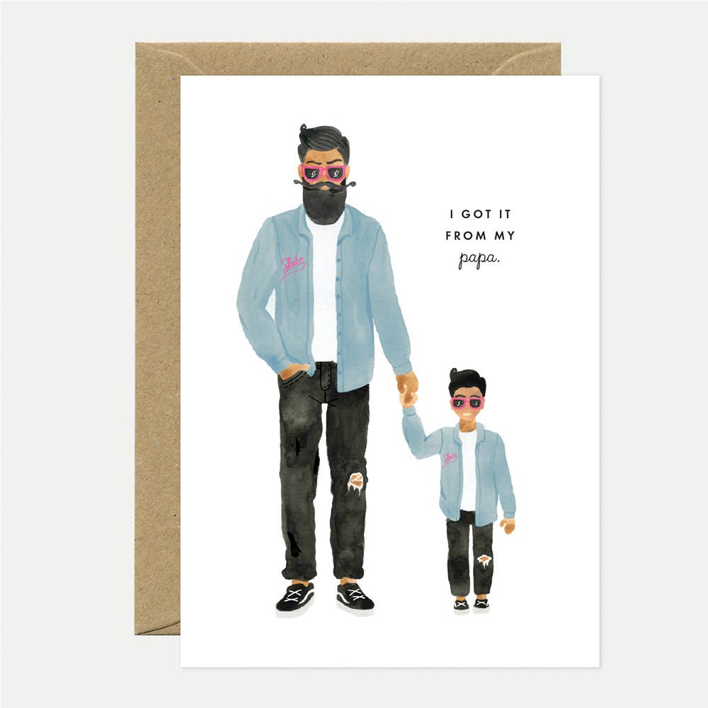 Carte de voeux - Papa fils