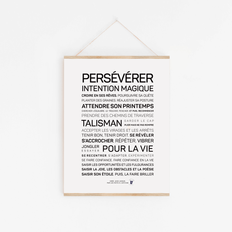 Affiche Persévérer – Intention magique A6