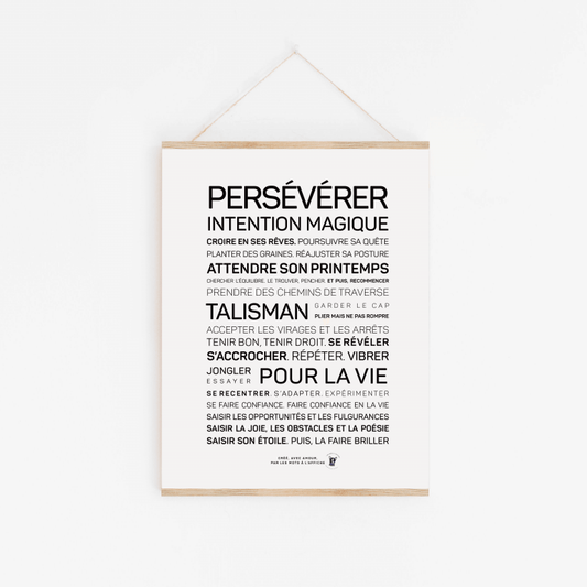 Affiche Persévérer – Intention magique A6
