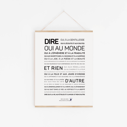 Affiche Dire oui au monde A6