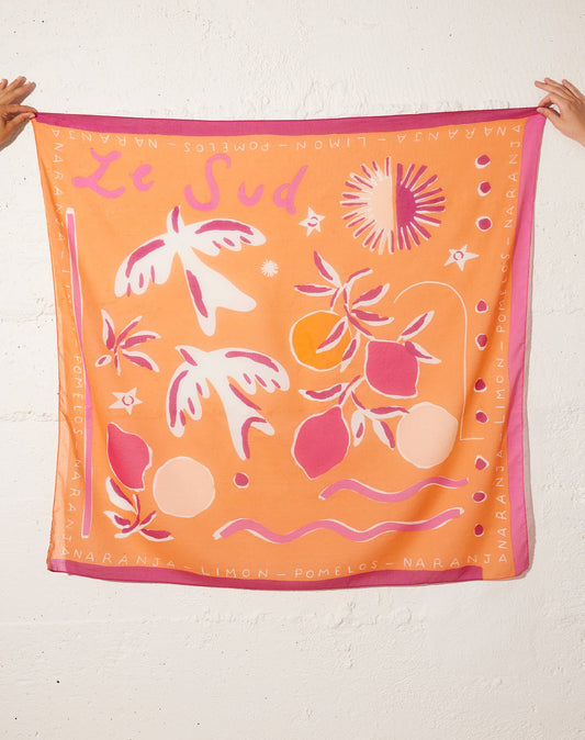 FOULARD COTON ORANGE LE SUD