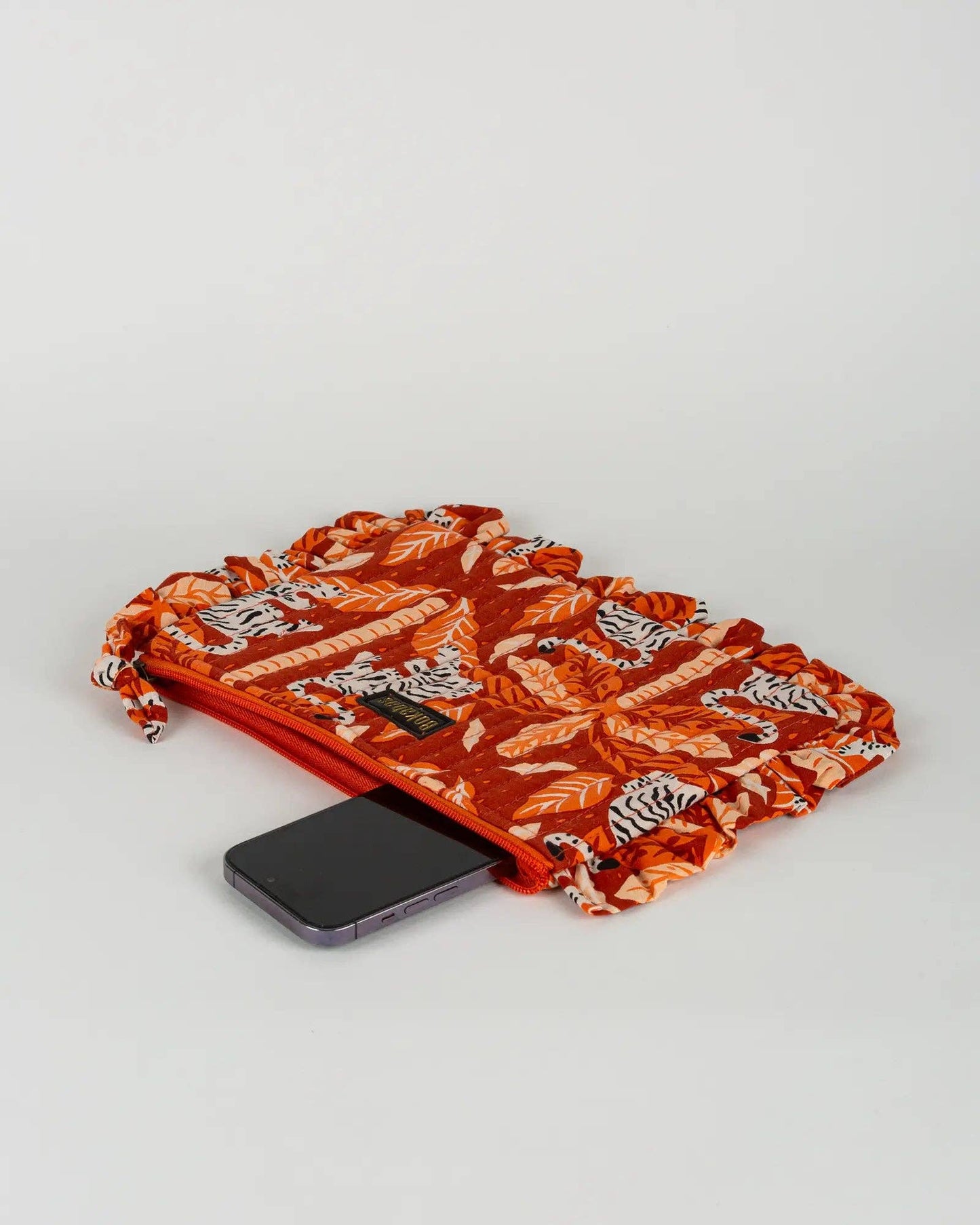 Pochette matelassée à froufrous Tropique: Grande