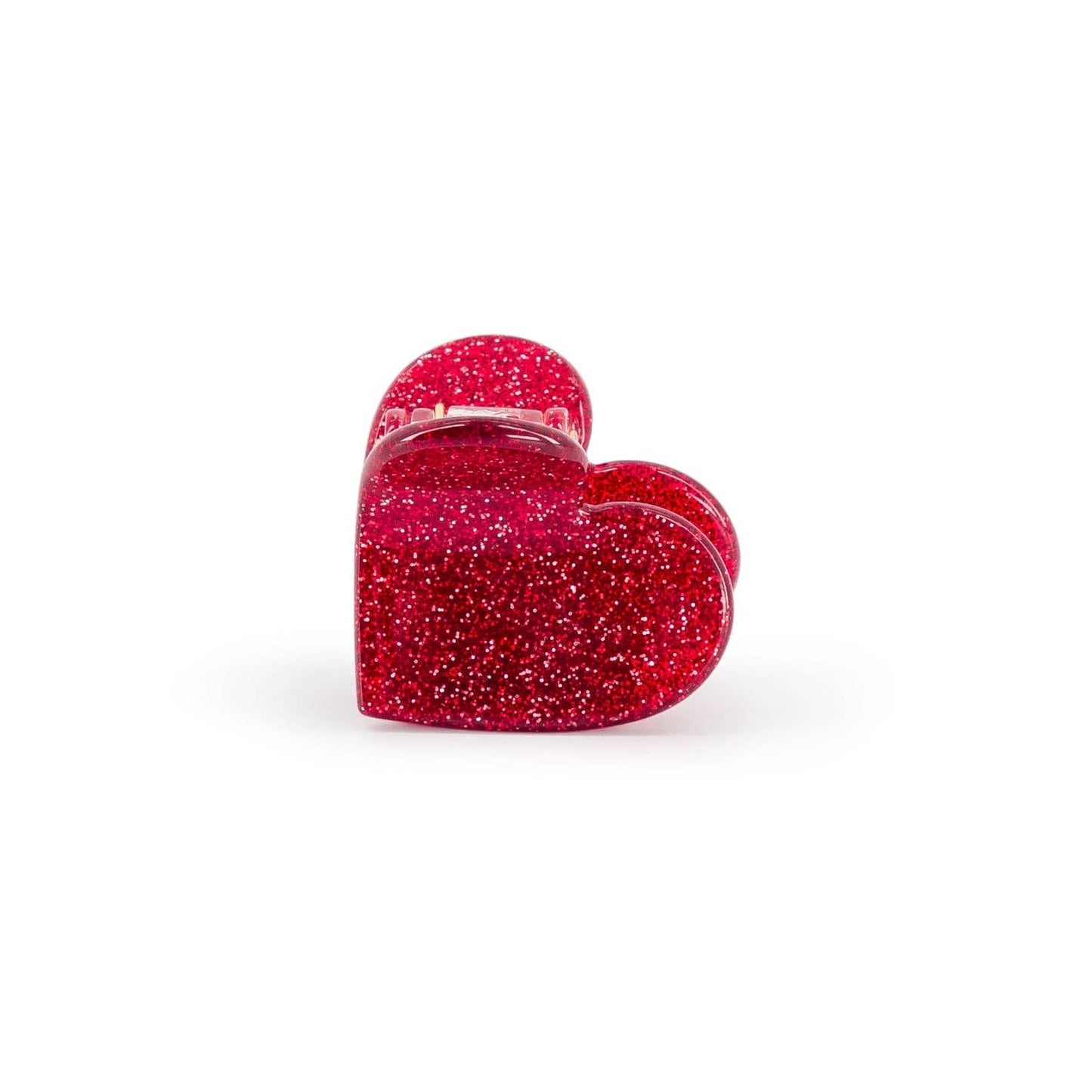 Mini pince - Cœur glitter rouge